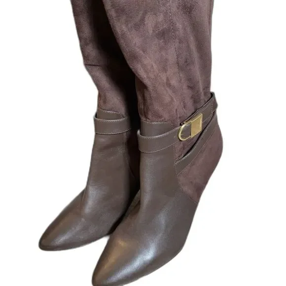 Calvin Klein Womens Faux Suede Wedge Knee-High Boots womens 10 - Picture 6 of 8
